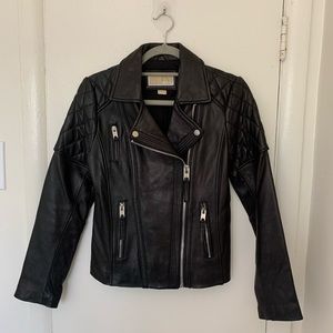 MICHAEL Michael Kors Real Leather Moto Jacket